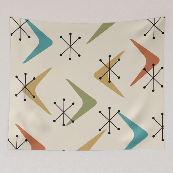 Item preview, Mid Century Boomerangs Starbursts Multicolored 1 designed and sold by thepixelgarden.