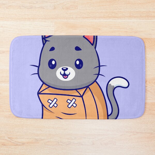 Item preview, Cute Cat with Paper Bag Cartoon Vector Icon Illustration designed and sold by hjian8219.