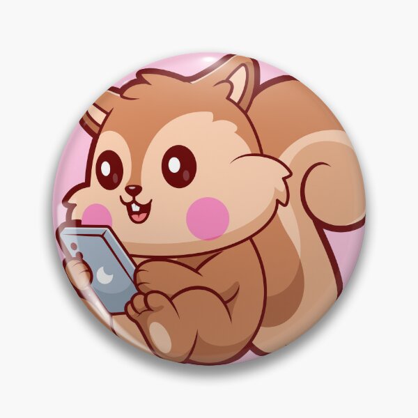 Item preview,  Cute Squirrel Playing with Phone Cartoon Vector Icon Illustration designed and sold by hjian8219.