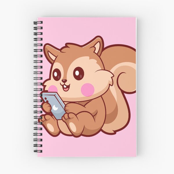 Item preview,  Cute Squirrel Playing with Phone Cartoon Vector Icon Illustration designed and sold by hjian8219.