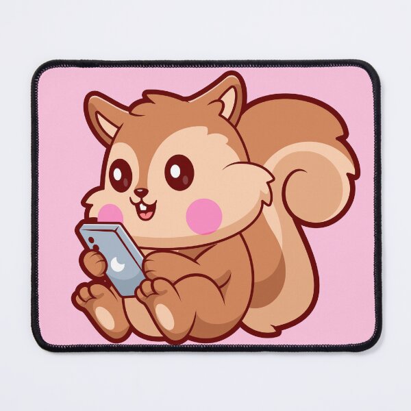 Item preview,  Cute Squirrel Playing with Phone Cartoon Vector Icon Illustration designed and sold by hjian8219.