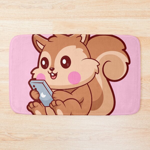 Item preview,  Cute Squirrel Playing with Phone Cartoon Vector Icon Illustration designed and sold by hjian8219.