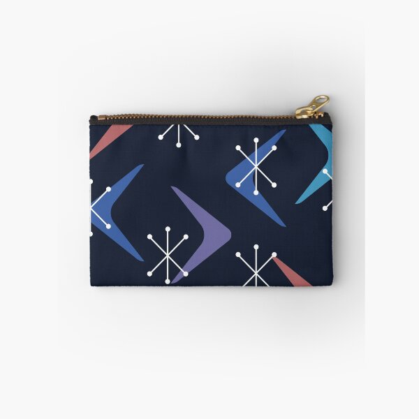 Item preview, Mid Century Boomerangs Starbursts Multicolored Midnight Blue designed and sold by thepixelgarden.
