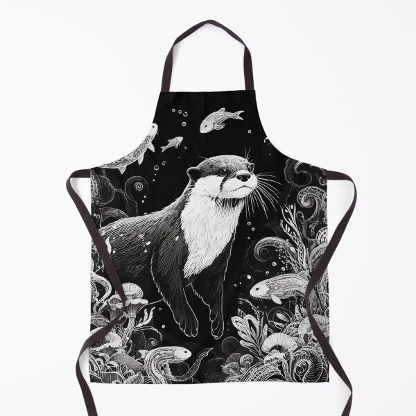 Item preview, Otter Underwater Monochromatic Outline designed and sold by TomFrontierArt.