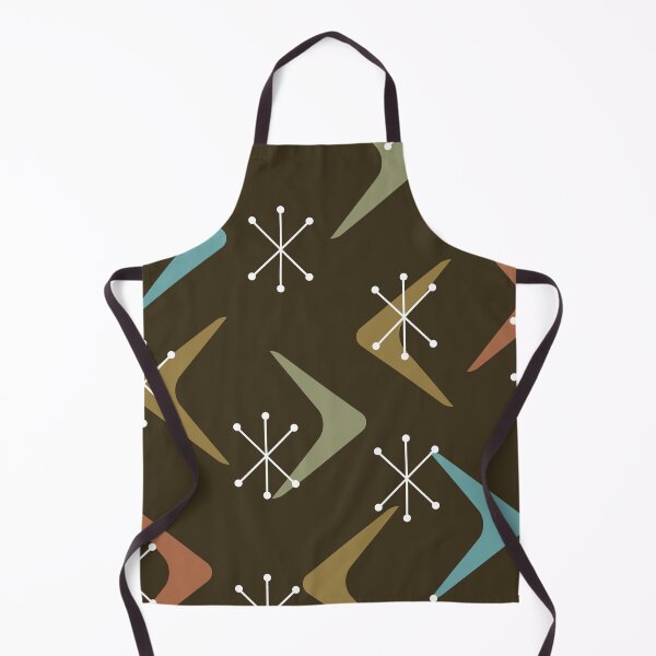 Item preview, Mid Century Boomerangs Starbursts Multicolored Olive Green designed and sold by thepixelgarden.