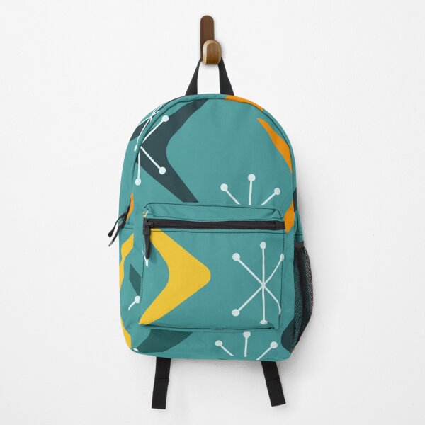 Item preview, Mid Century Boomerangs Starbursts Multicolored Turquoise designed and sold by thepixelgarden.