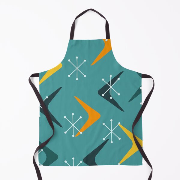 Item preview, Mid Century Boomerangs Starbursts Multicolored Turquoise designed and sold by thepixelgarden.