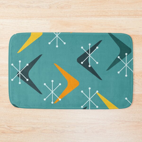 Item preview, Mid Century Boomerangs Starbursts Multicolored Turquoise designed and sold by thepixelgarden.