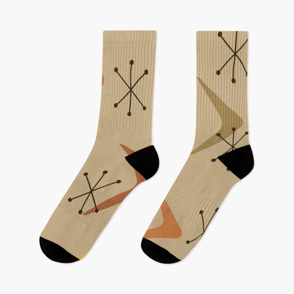 Item preview, Mid Century Boomerangs Starbursts Multicolored Ochre Gold designed and sold by thepixelgarden.