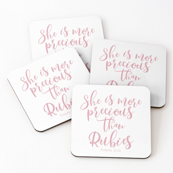 Item preview, Proverbs 31:10 She Is More Precious Than Rubies - Pink designed and sold by amazingjoy.