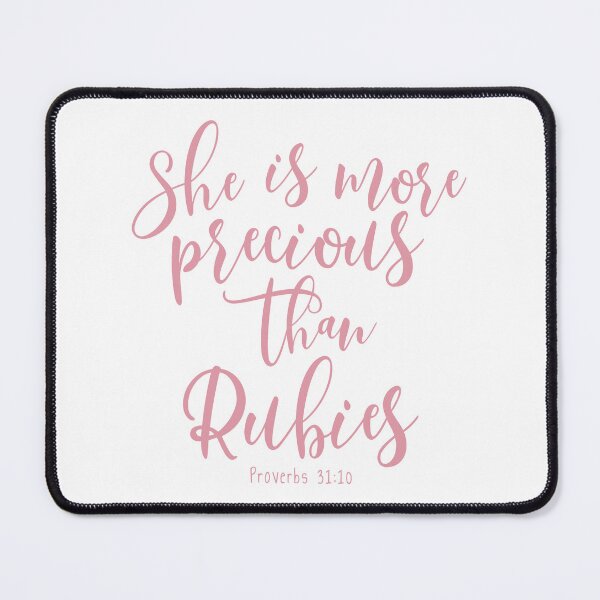 Item preview, Proverbs 31:10 She Is More Precious Than Rubies - Pink designed and sold by amazingjoy.
