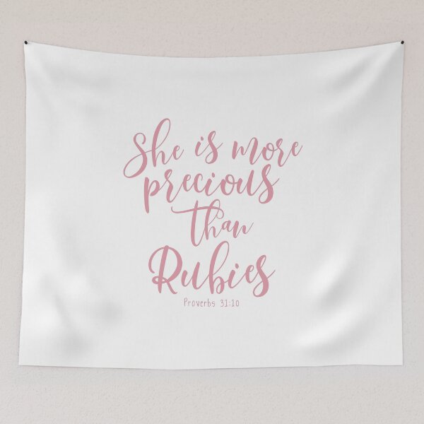 Item preview, Proverbs 31:10 She Is More Precious Than Rubies - Pink designed and sold by amazingjoy.