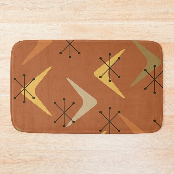Item preview, Mid Century Boomerangs Starbursts Multicolored Burnt Orange designed and sold by thepixelgarden.