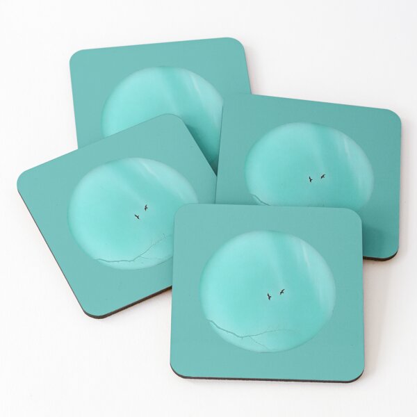 Item preview, Pareidolia Face Birds Eyes Branches Mouth - Dusty Cyan Sky designed and sold by Beachy.