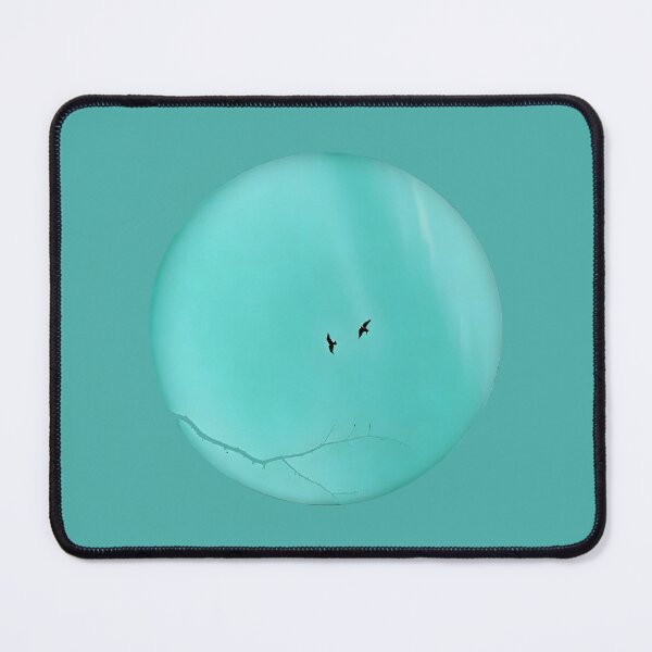Item preview, Pareidolia Face Birds Eyes Branches Mouth - Dusty Cyan Sky designed and sold by Beachy.