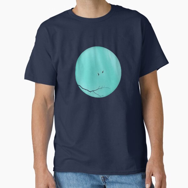 Item preview, Pareidolia Face Birds Eyes Branches Mouth - Dusty Cyan Sky designed and sold by Beachy.