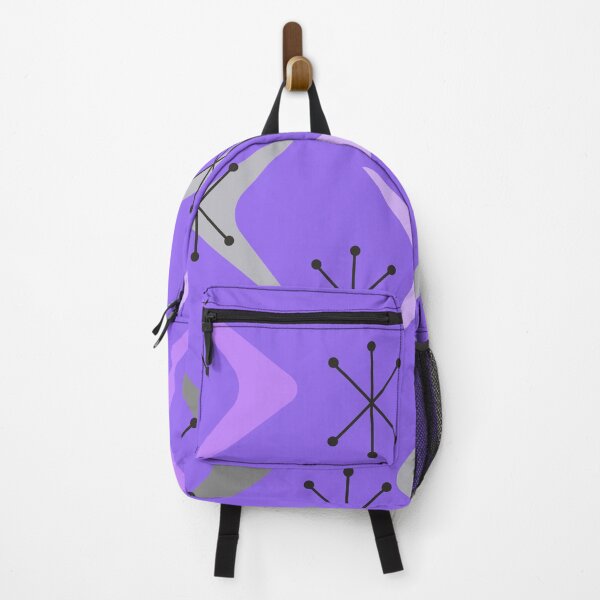 Item preview, Mid Century Boomerangs Starbursts Purple designed and sold by thepixelgarden.