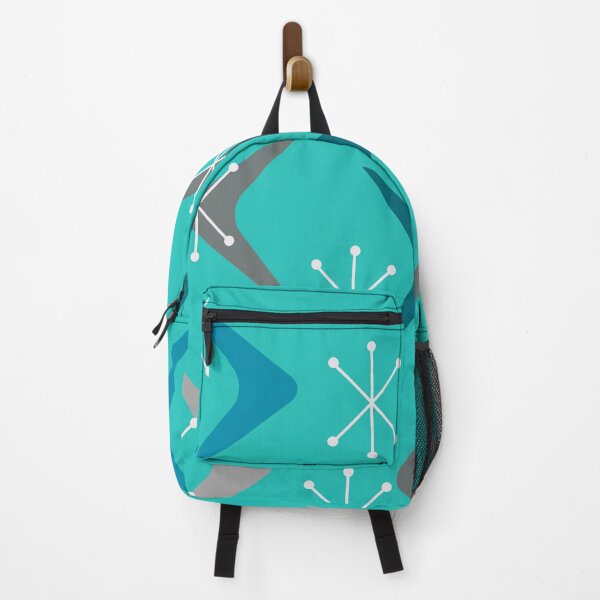 Item preview, Mid Century Boomerangs Starbursts Turquoise Teal designed and sold by thepixelgarden.