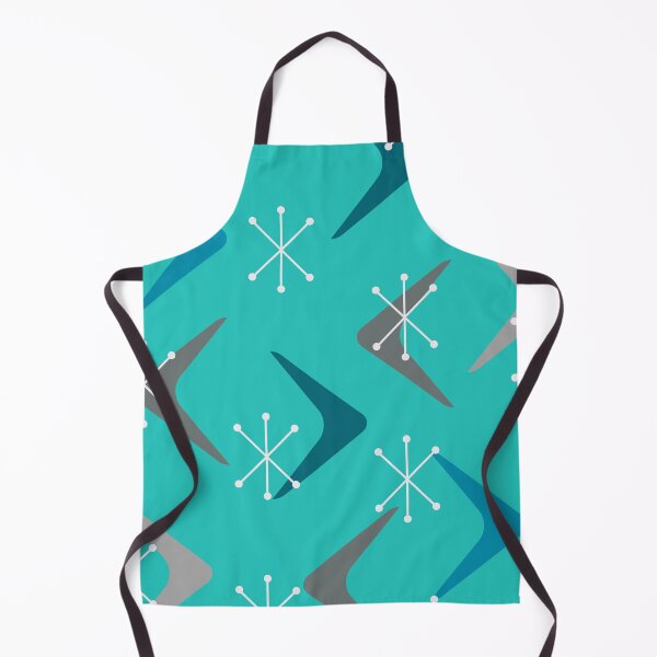 Item preview, Mid Century Boomerangs Starbursts Turquoise Teal designed and sold by thepixelgarden.