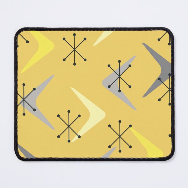 Item preview, Mid Century Boomerangs Starbursts Yellow designed and sold by thepixelgarden.
