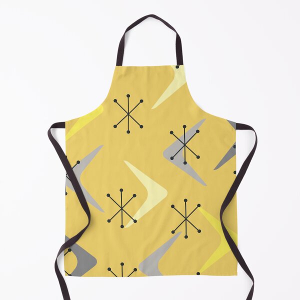 Item preview, Mid Century Boomerangs Starbursts Yellow designed and sold by thepixelgarden.