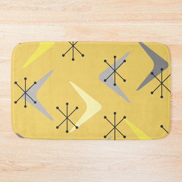 Item preview, Mid Century Boomerangs Starbursts Yellow designed and sold by thepixelgarden.