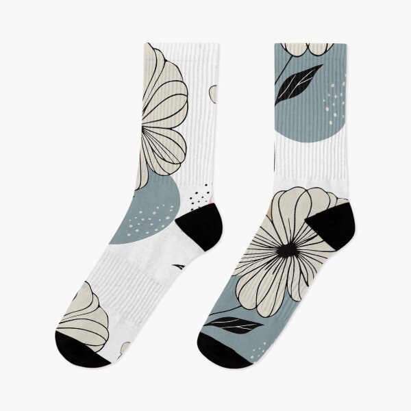 Item preview,  Drawing of stylized flowers with black lines on an abstract background designed and sold by Mahilis.