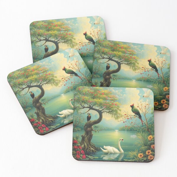 Item preview, Serene Lake, a White Swan Swims Gracefully designed and sold by Myra365Art.