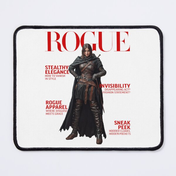 Item preview, A Dungeons and Dragons Rogue female class posing like a supermodel on a fashion magazine designed and sold by aisimard.