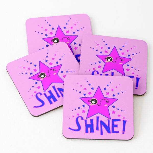Item preview, Cute Smiling Pink and Blue Twinkle Star Shining English Shine! designed and sold by HoppRock.