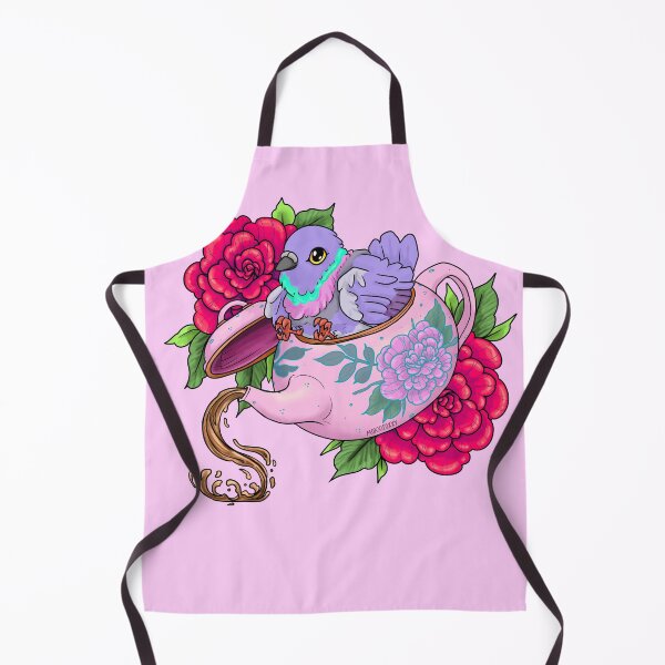 Item preview, Pigeon in a Teapot, Fluffy with Red Roses designed and sold by MoxxiFoxxy.