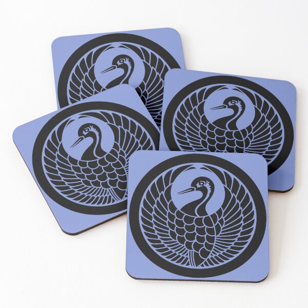 Item preview, Traditional Japanese Samurai crest: Maru ni Tsuru no maru - Benimidori designed and sold by Onigokko.