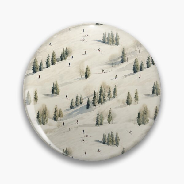 Item preview, Watercolor Snowy Winter Forest Skiing Patterns designed and sold by Mandie Kuo.