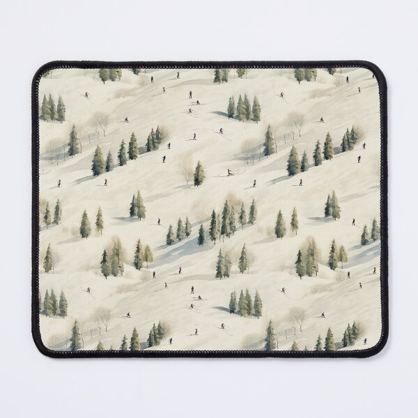 Item preview, Watercolor Snowy Winter Forest Skiing Patterns designed and sold by Mandie Kuo.