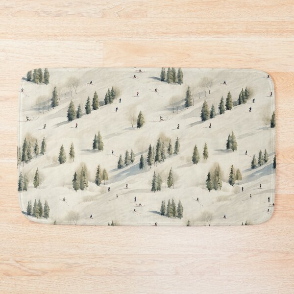 Item preview, Watercolor Snowy Winter Forest Skiing Patterns designed and sold by Mandie Kuo.