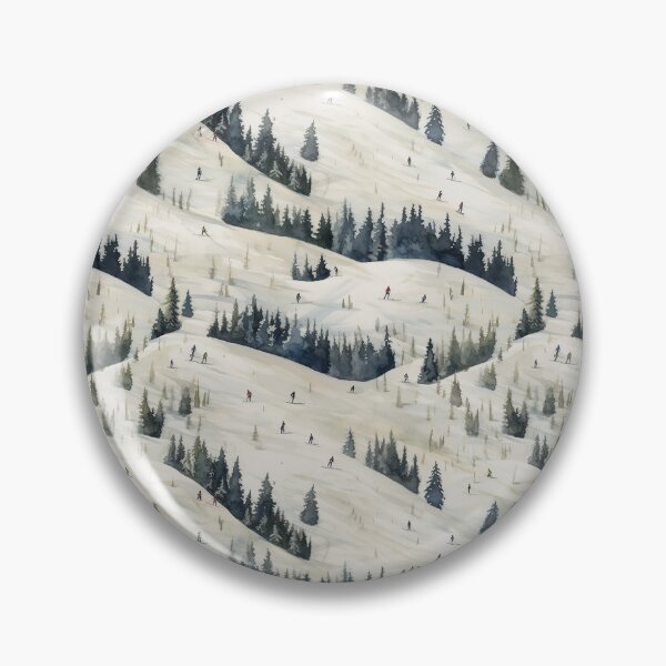 Item preview, Watercolor Snowy Winter Forest Skiing Patterns designed and sold by Mandie Kuo.