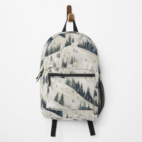 Item preview, Watercolor Snowy Winter Forest Skiing Patterns designed and sold by Mandie Kuo.