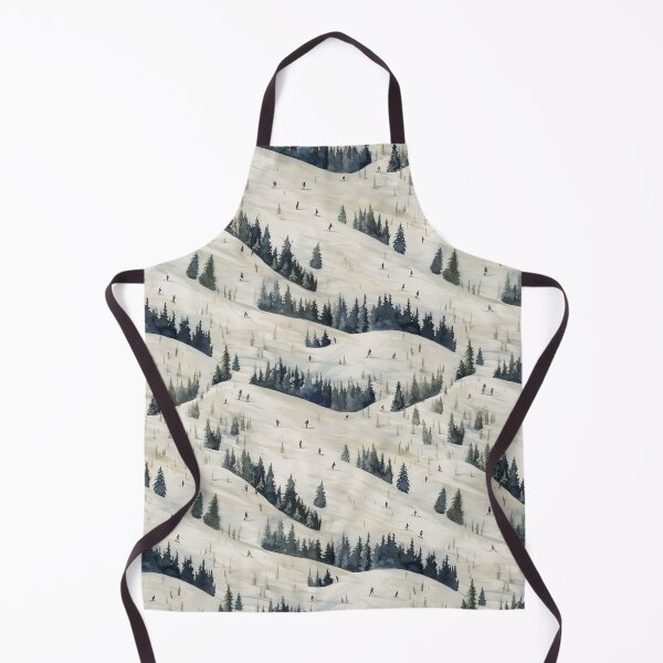 Item preview, Watercolor Snowy Winter Forest Skiing Patterns designed and sold by Mandie Kuo.