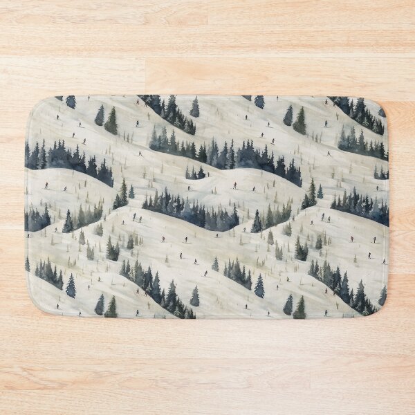 Item preview, Watercolor Snowy Winter Forest Skiing Patterns designed and sold by Mandie Kuo.
