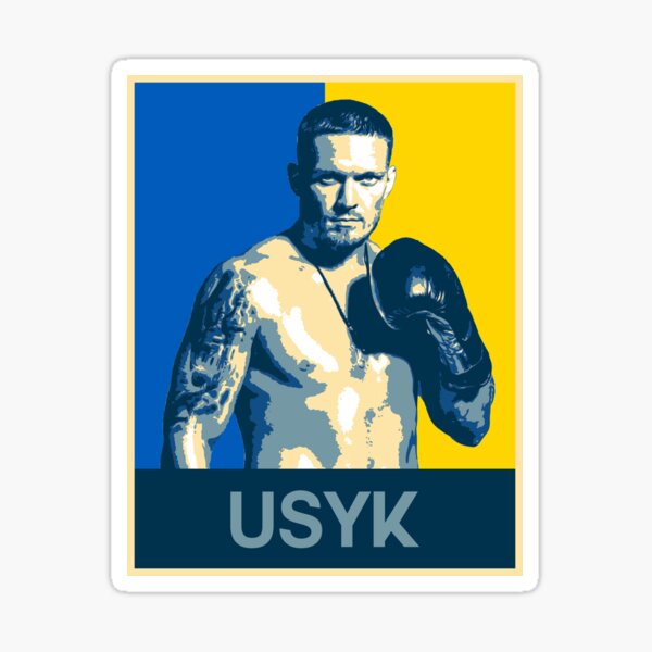 "Boxing Legends Oleksandr Usyk (Ukranian Colours)" Sticker for Sale by