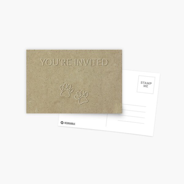Item preview, Dog Paw Print Invitation Faux Embossed Effect. designed and sold by Almdrs.