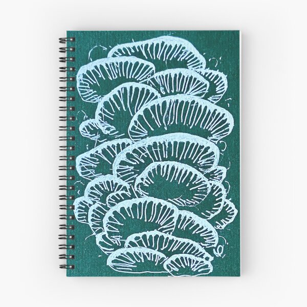 Item preview, Mushrooms - Pale green on teal designed and sold by fuschiaworks.