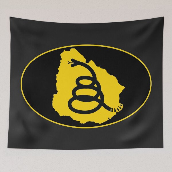 Item preview, URUGUAY - Freedom Is The Superpower - Modern Gadsden Snake Flag - Dont Tread On Me design designed and sold by pelagio.