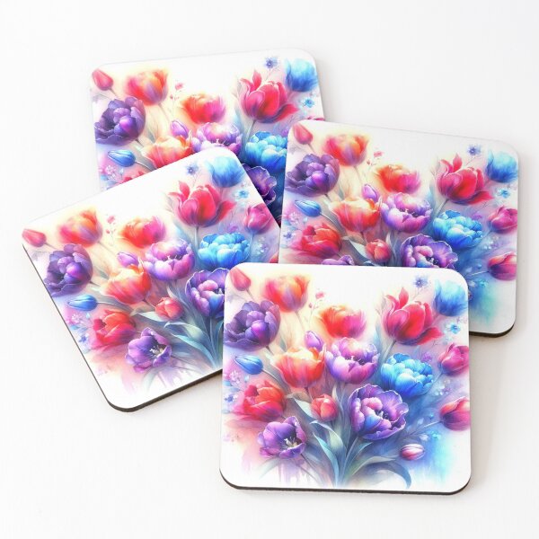 Item preview, Purple Red Blue Tulips designed and sold by connie campbell.