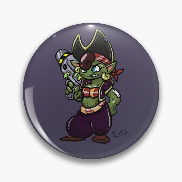 Item preview, Goblin Gal Space Pirate with Big Raygun designed and sold by BowlerHatBazzar.