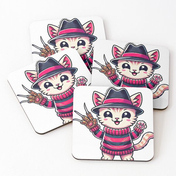 Item preview, Adorable Horror  Freddy Krueger Nightmare on Elm Street Halloween Kitten  designed and sold by KawaiiCherryPie.