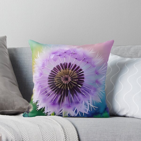 Item preview, Purple Dandelion Floral Collection - pillows, backpacks, canvas prints, comforters designed and sold by Imaginarium Depot - ImaginariumDepot.us.
