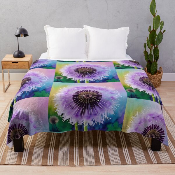 Item preview, Purple Dandelion Floral Collection - pillows, backpacks, canvas prints, comforters designed and sold by Imaginarium Depot - ImaginariumDepot.us.