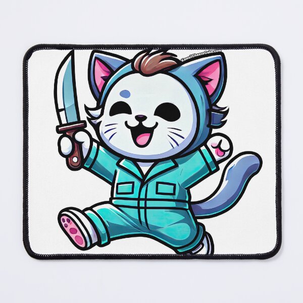 Item preview, Adorable Horror Halloween Kitten Dressed as Michael Myers designed and sold by KawaiiCherryPie.