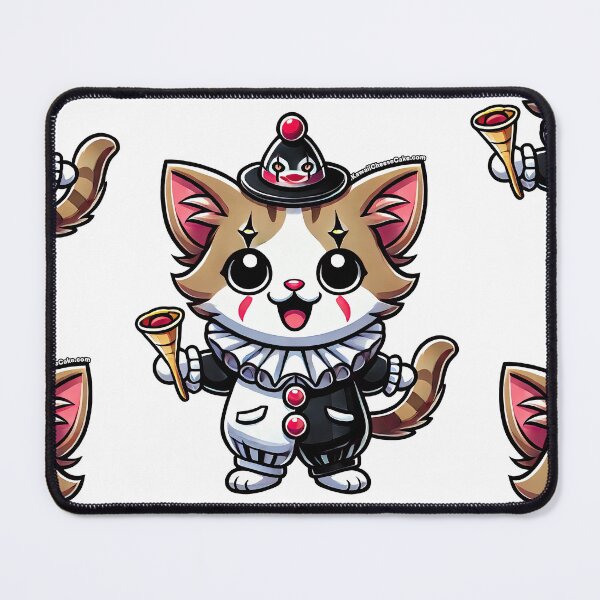 Item preview, Adorable Horror Halloween Kitten Dressed as Terrifier Clown designed and sold by KawaiiCherryPie.